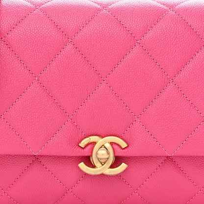 Chanel Shiny Caviar Quilted Small Chain Melody Flap Dark Pink 8 of 11