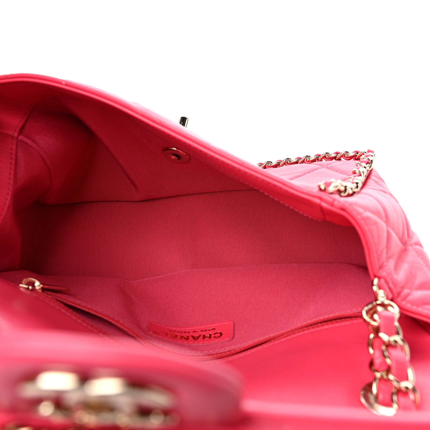 Chanel Crumpled Calfskin Medium Chain All Over Flap Pink 5 of 10