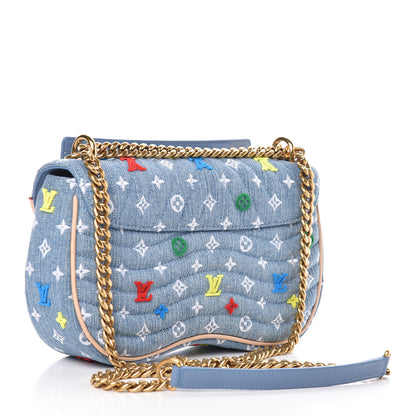 Louis Vuitton Embroidered Monogram Denim New Wave Chain MM 3 of 11