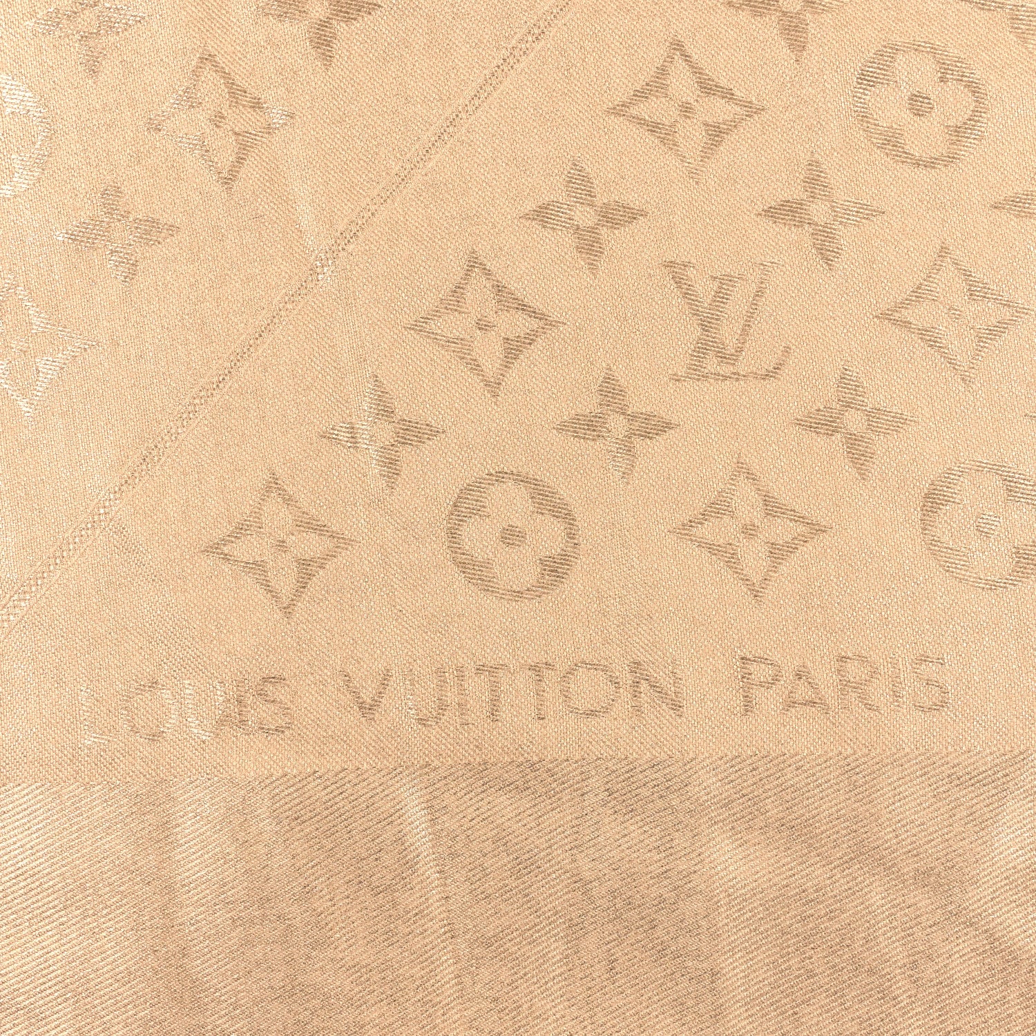 Louis Vuitton Silk Wool Monogram Rock Shawl Gold 2 of 3