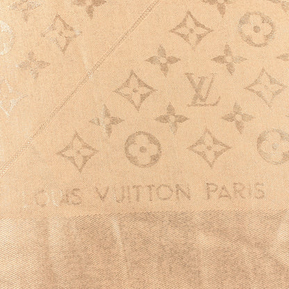 Louis Vuitton Silk Wool Monogram Rock Shawl Gold 2 of 3