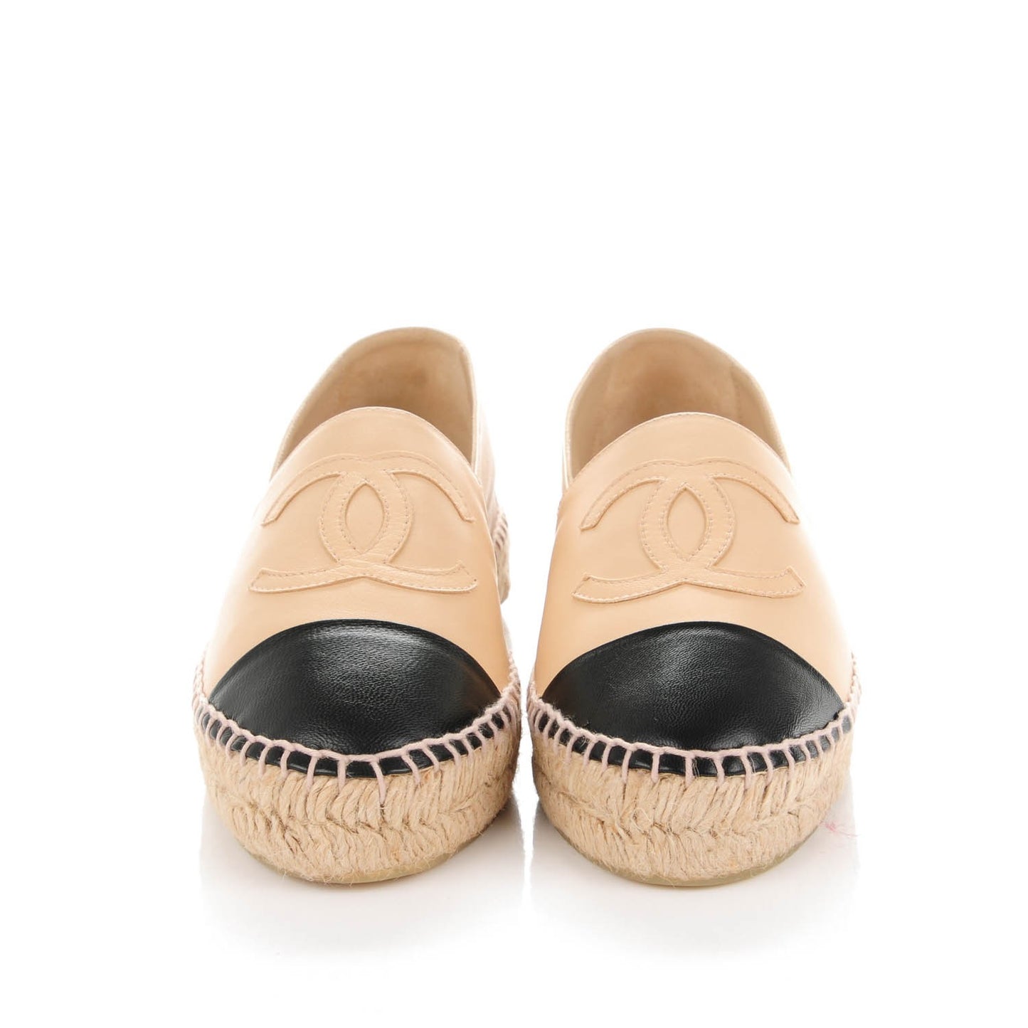 Lambskin CC Espadrilles 37 Beige Black