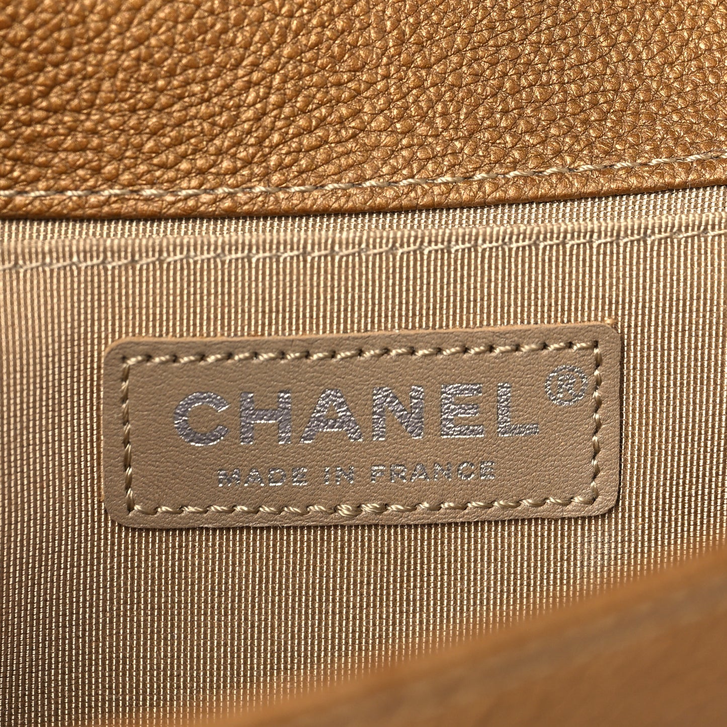 Caviar Quilted Medium Boy Flap Dark Gold