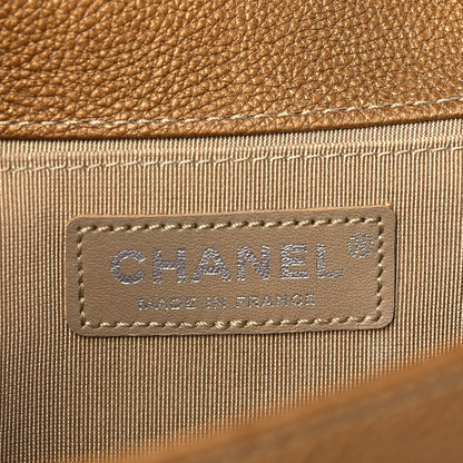 Chanel Caviar Quilted Medium Boy Flap Dark Gold 6 of 9