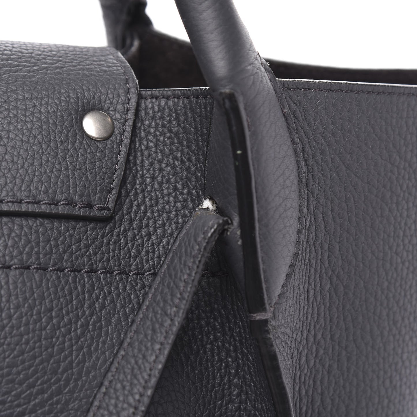Supple Grained Calfskin Small Big Bag Anthracite
