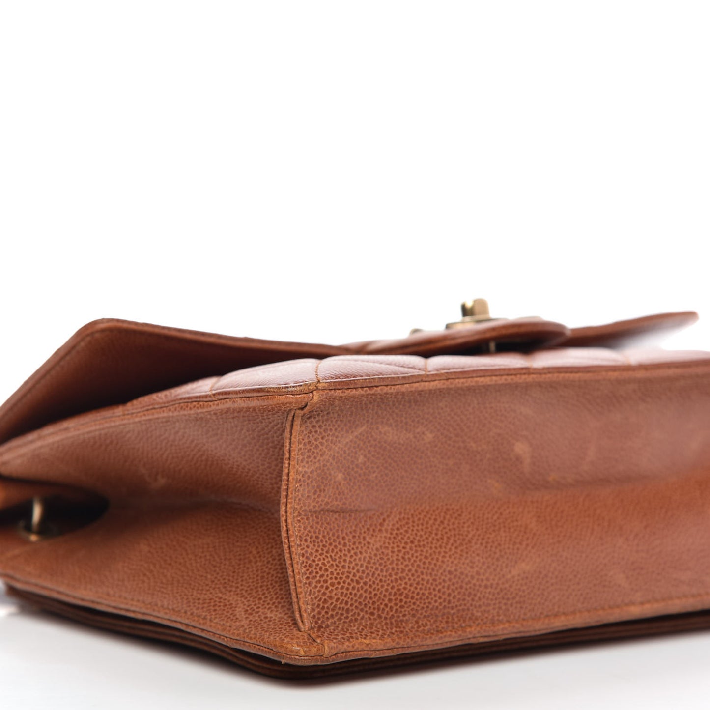 Caviar Quilted Large Retro Class Flap Brown