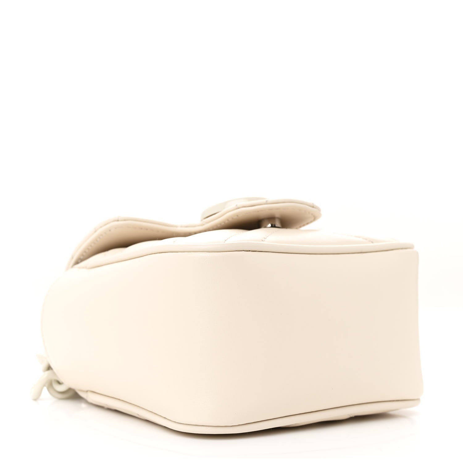 Gucci Calfskin Matelasse Monochrome GG Marmont Chain Belt Bag 95 Mystic White 4 of 11