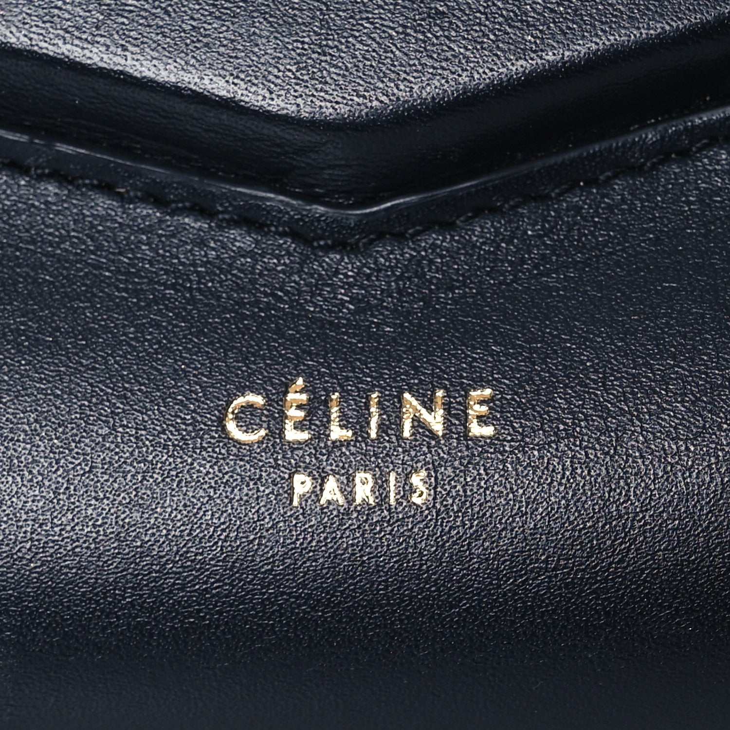 Celine Smooth Calfskin Trotteur Clutch Navy Blue Red 7 of 20