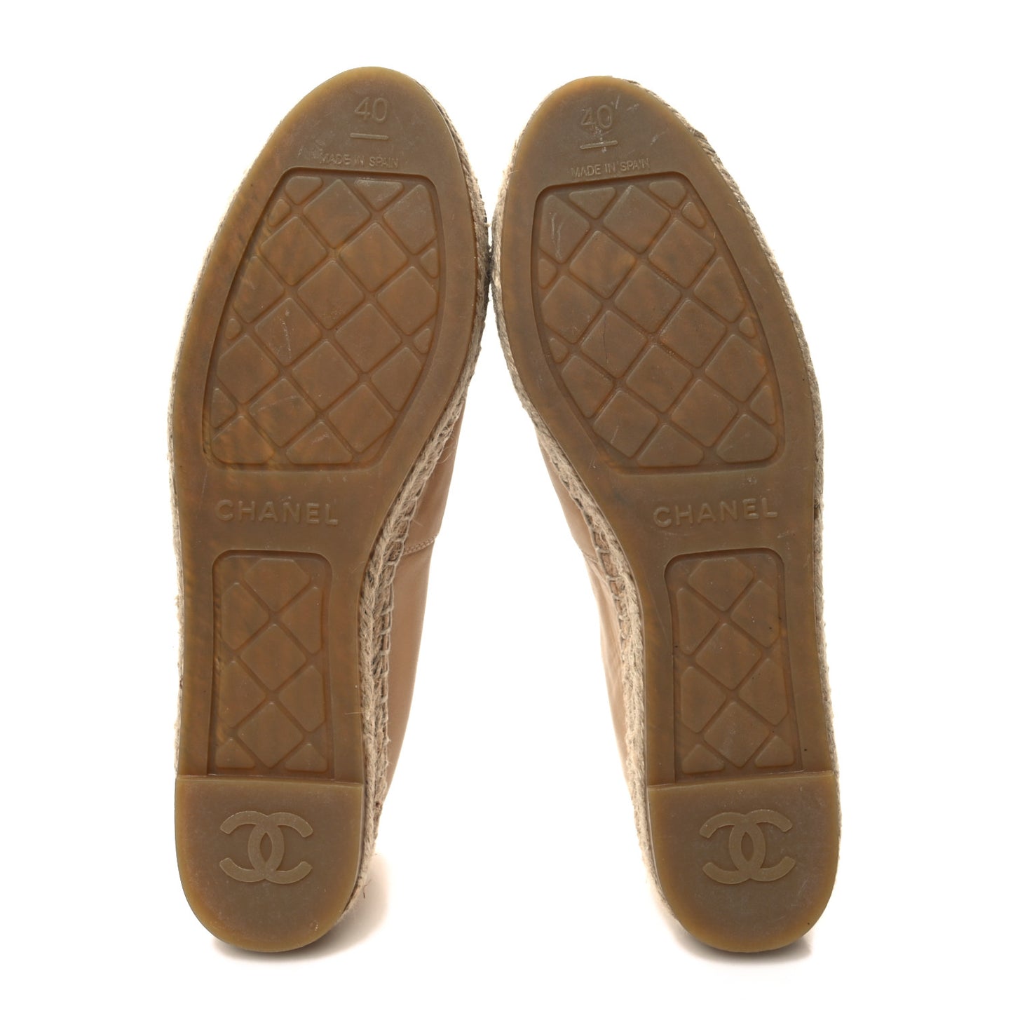 Lambskin CC Espadrilles 40 Beige Black