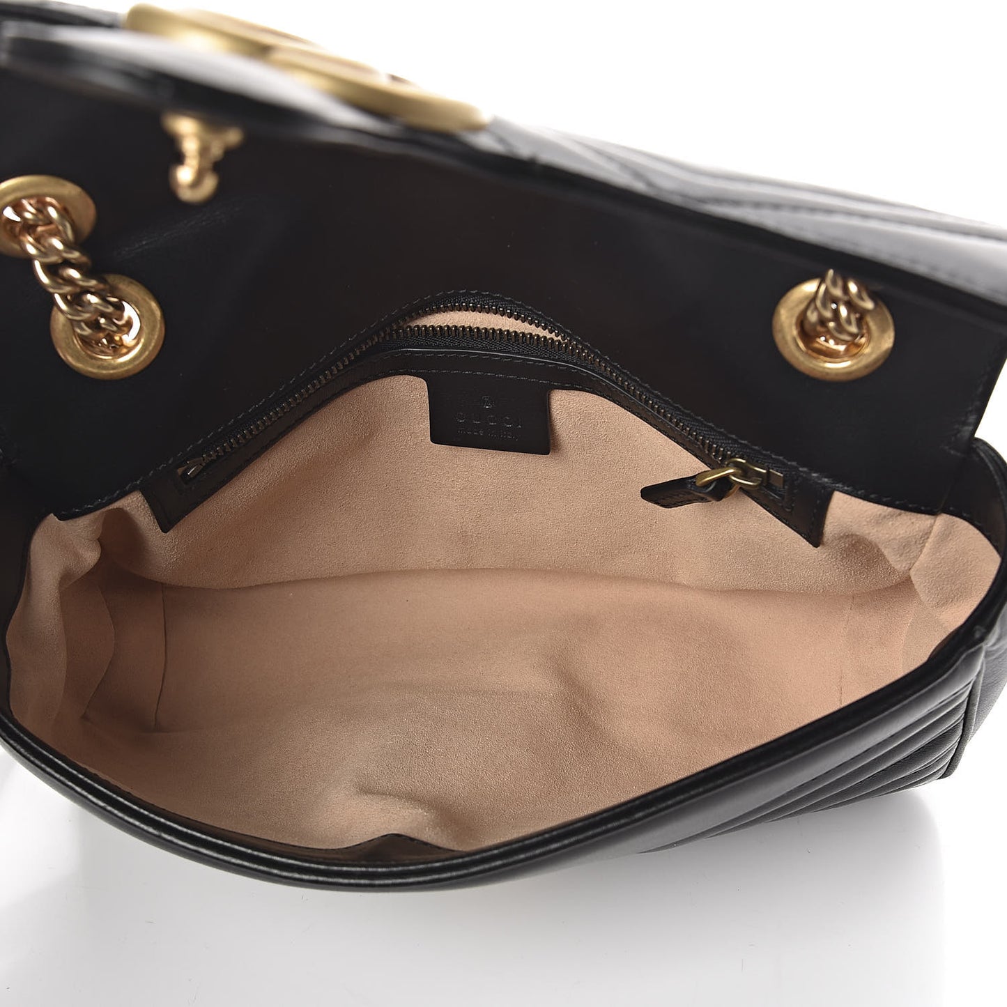 Calfskin Matelasse Small GG Marmont Shoulder Bag Black