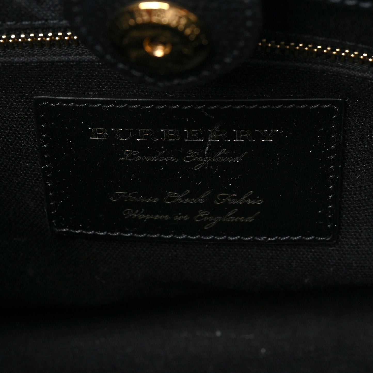 Derby Calfskin House Check Small Banner Tote Black