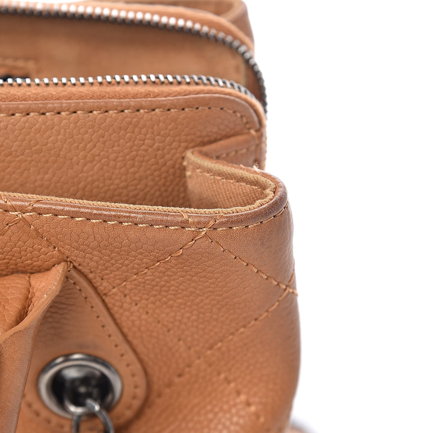 Grained Vegetal Calfskin Small Urban Shopping Tote Camel