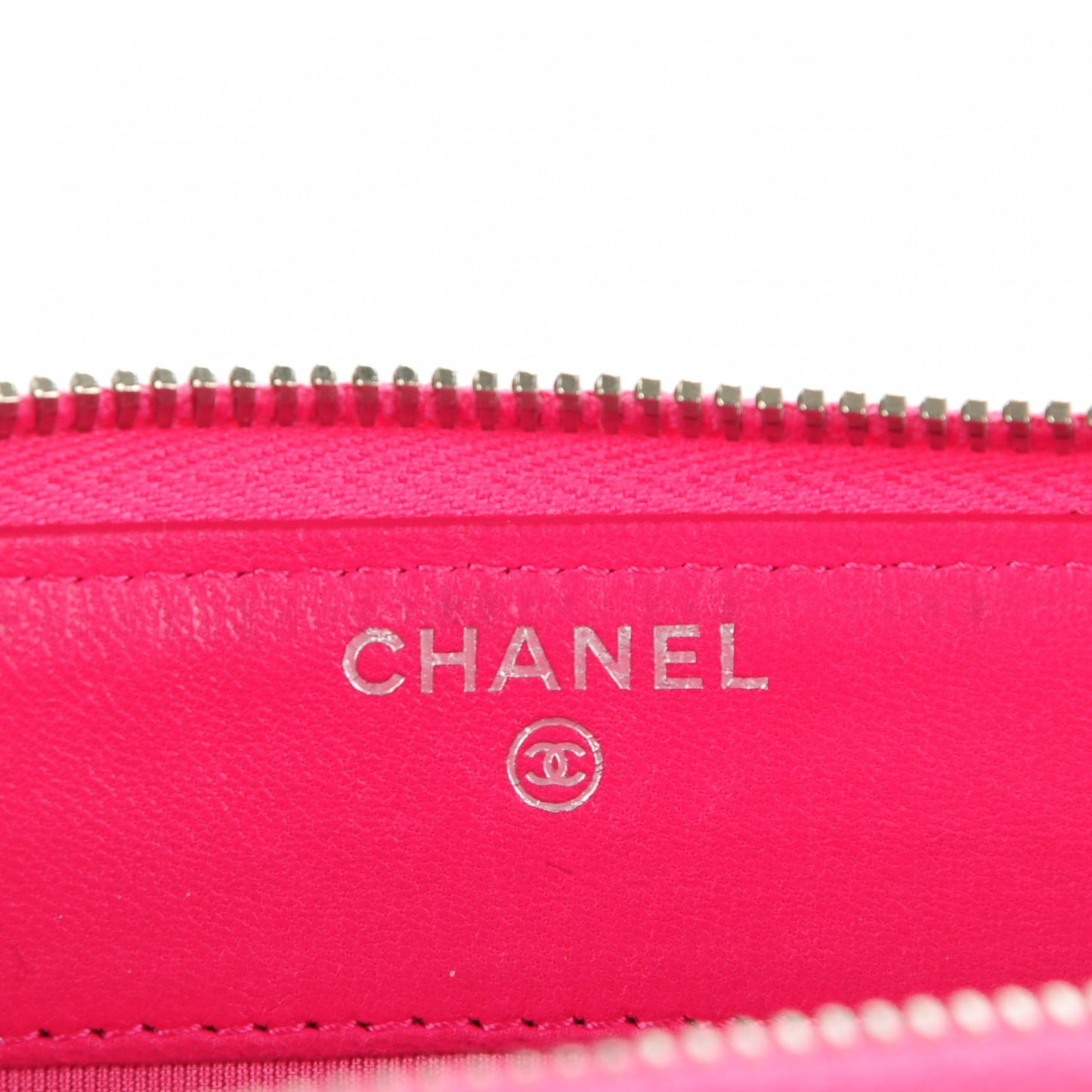 Lambskin Quilted Large Gusset Zip Around Wallet Fuchsia