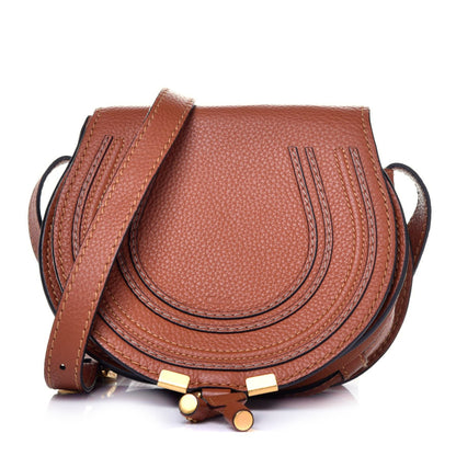 Chloe Calfskin Mini Marcie Round Crossbody Bag Tan 1 of 9