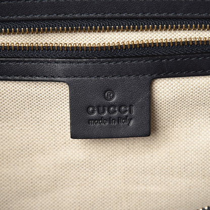 Gucci Monogram Selleria Calfskin Vintage Web Medium Boston Beige Blue 7 of 14