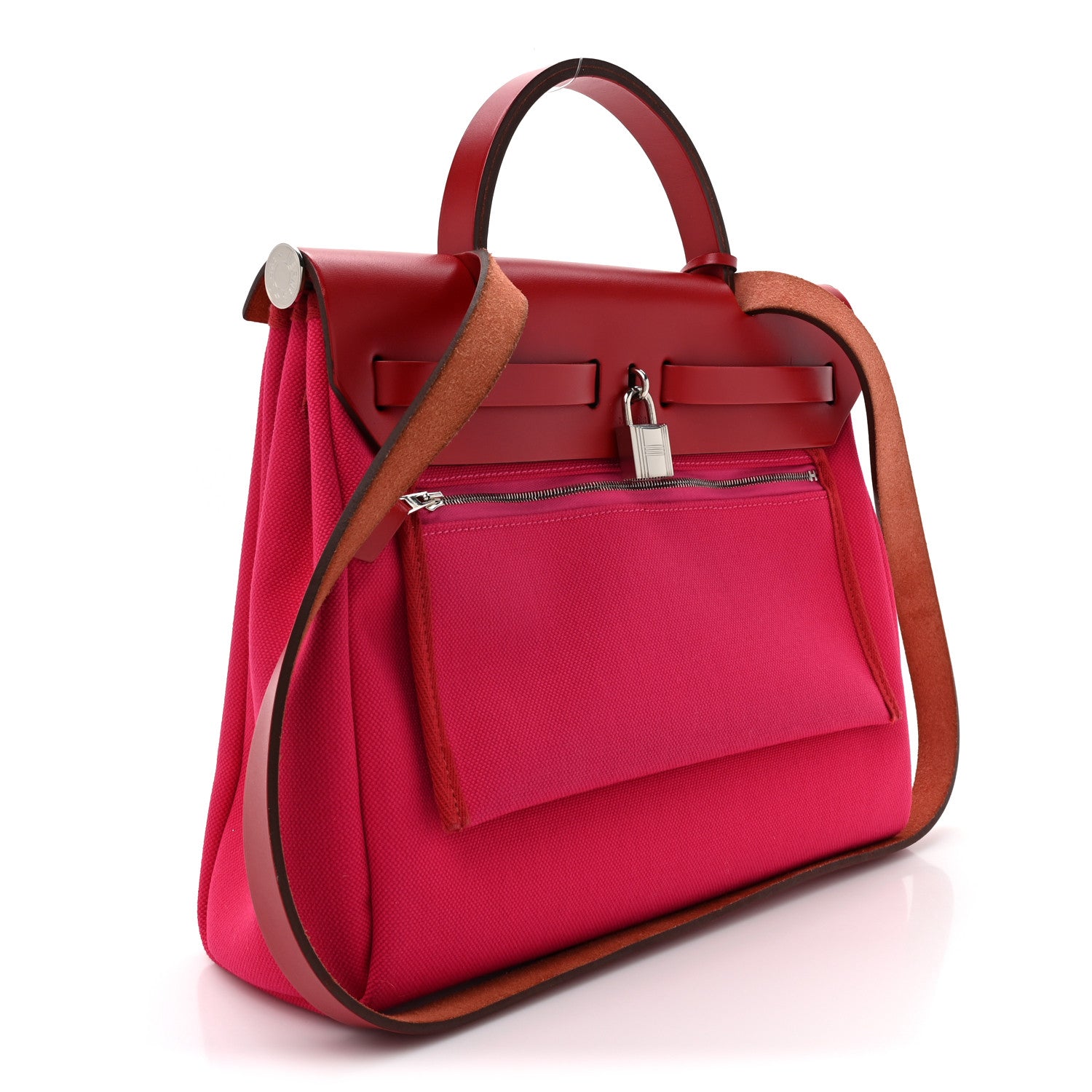 Hermes Military Toile Vache Hunter Herbag Zip PM 31 Rose Mexico Rouge Piment 4 of 11