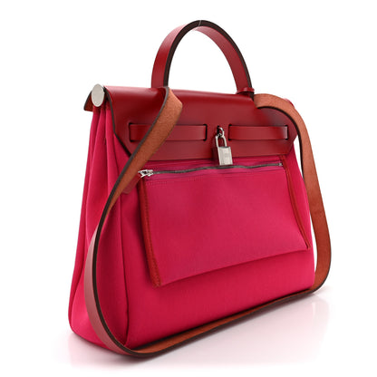Hermes Military Toile Vache Hunter Herbag Zip PM 31 Rose Mexico Rouge Piment 4 of 11