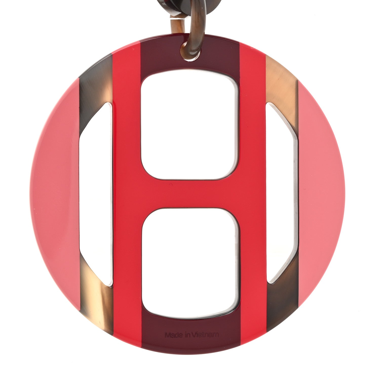 Hermes Buffalo Horn Lacquer H Equipe Pendant Necklace 5 of 6