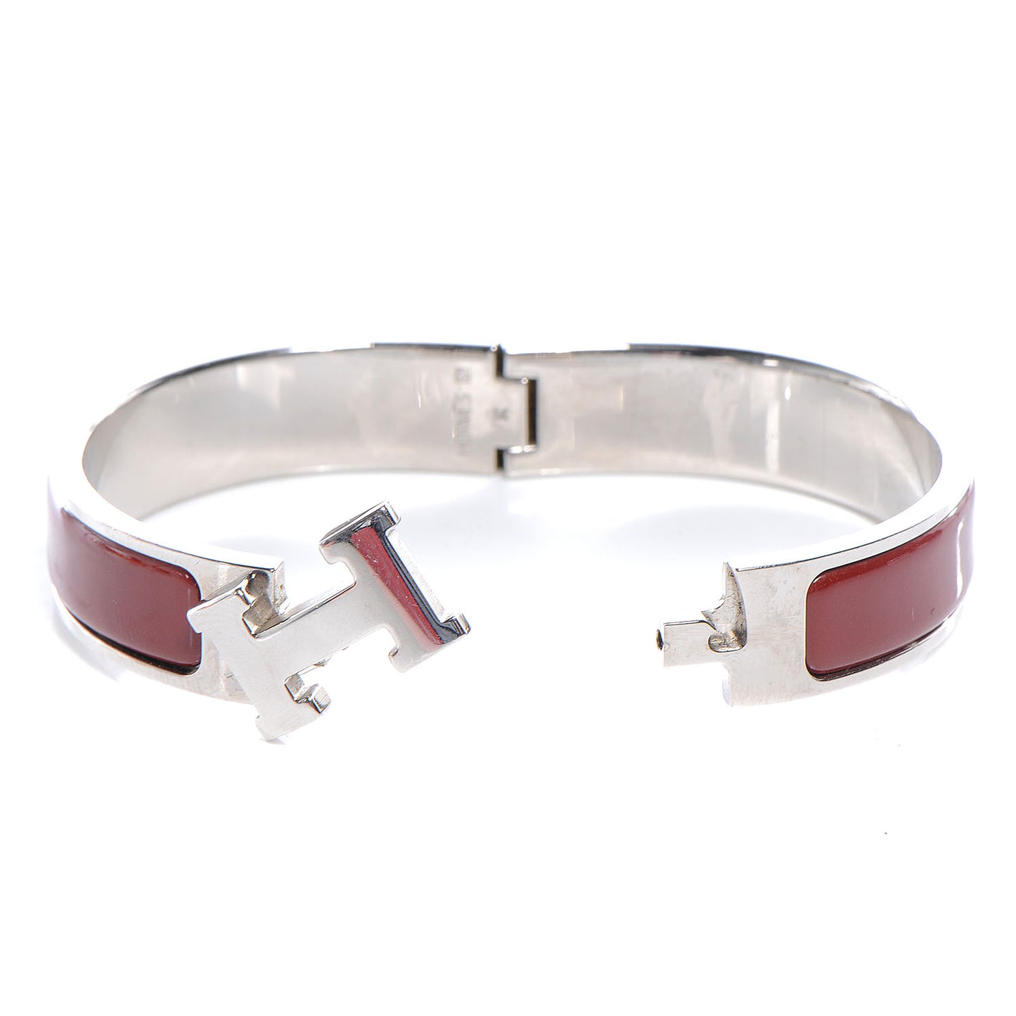 Narrow Enamel Clic Clac H Bracelet PM Burgundy