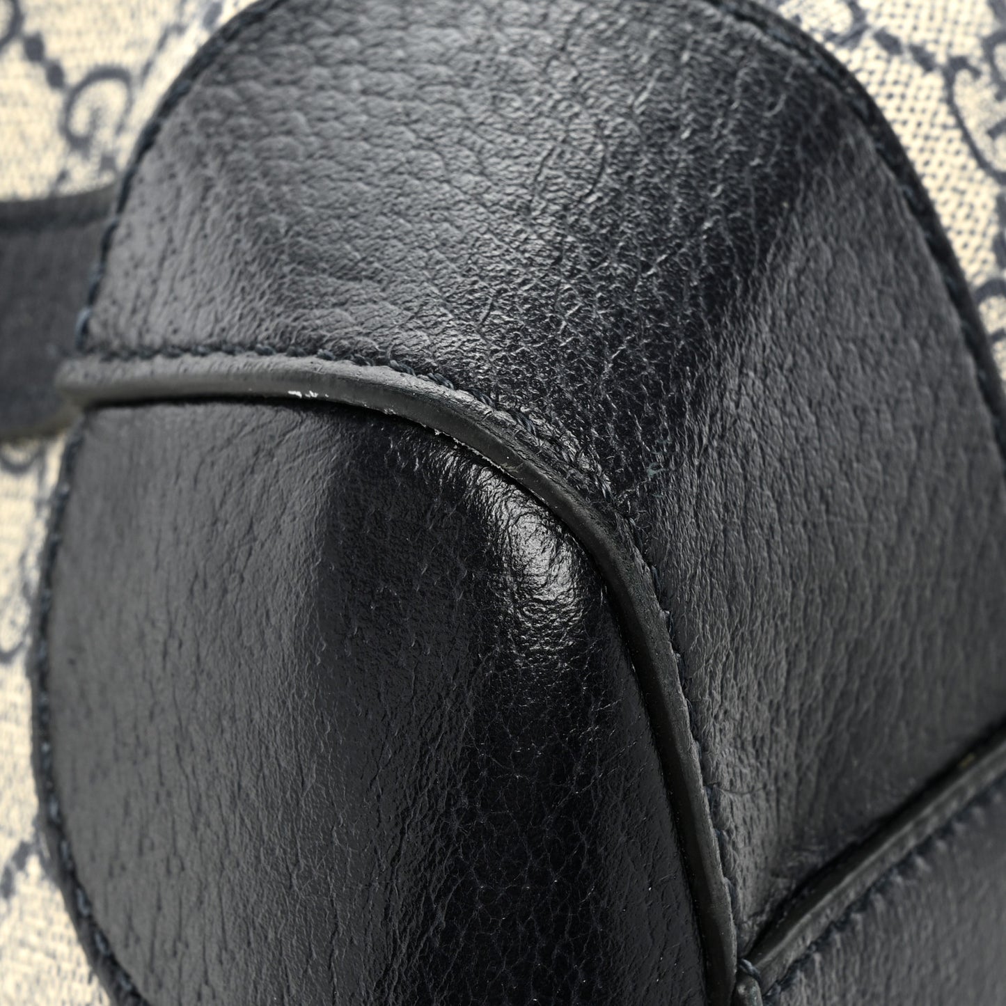 GG Supreme Monogram Textured Dollar Calfskin Web Medium Ophidia Duffle Bag Beige Blue