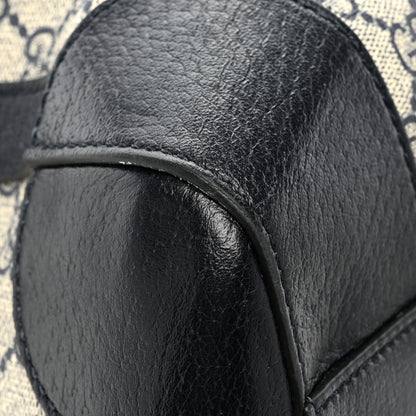 Gucci GG Supreme Monogram Textured Dollar Calfskin Web Medium Ophidia Duffle Bag Beige Blue 11 of 13
