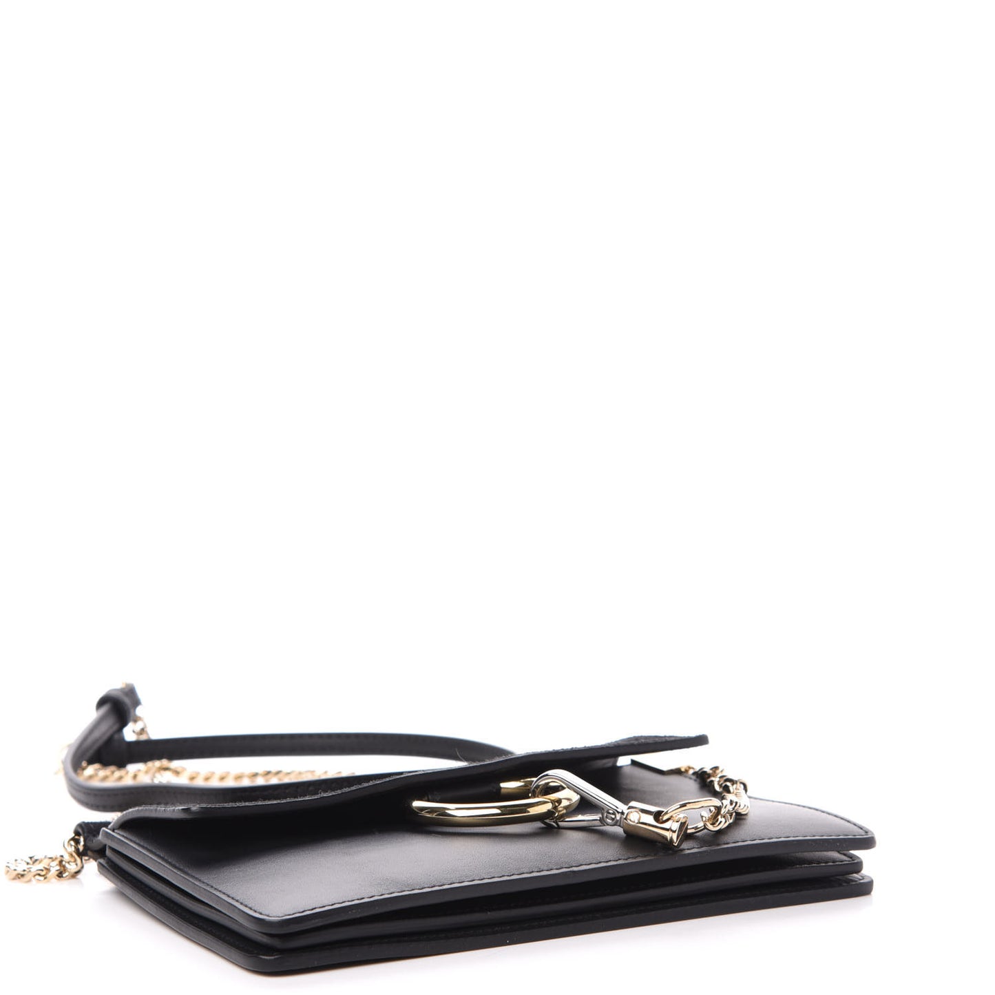 Calfskin Suede Mini Chain Faye Shoulder Bag Black