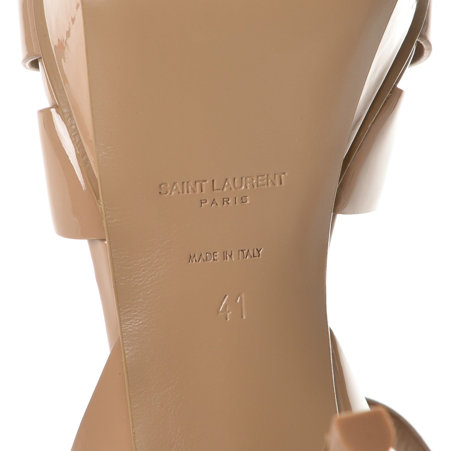 Saint Laurent Patent Tribute 75 Platform Sandals 41 Dark Nude 6 of 9