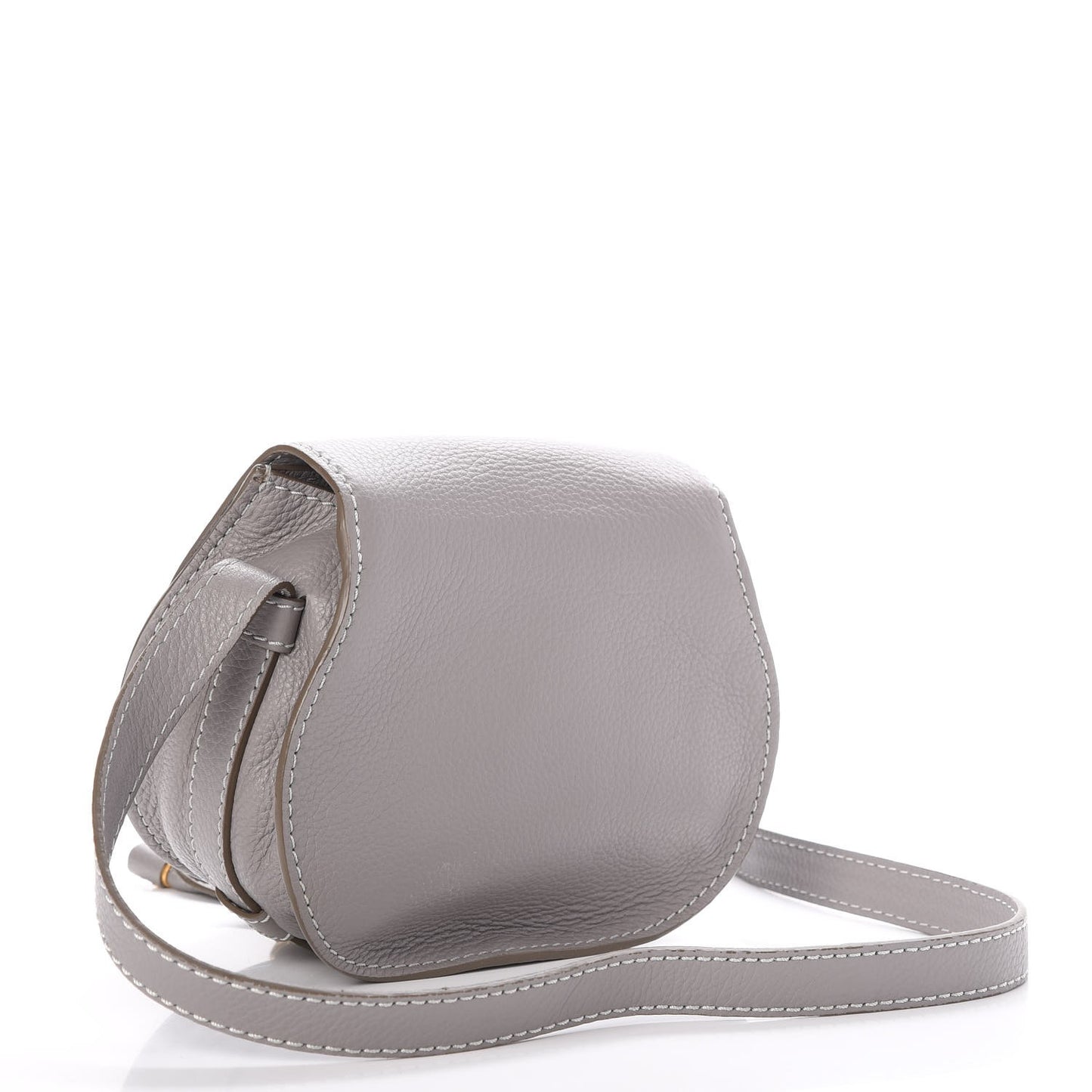 Calfskin Mini Marcie Round Crossbody Bag Cashmere Grey