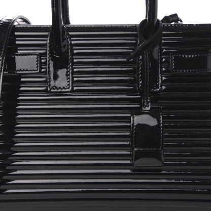 Saint Laurent Ribbed Patent Calfskin Nano Sac De Jour Black 9 of 9