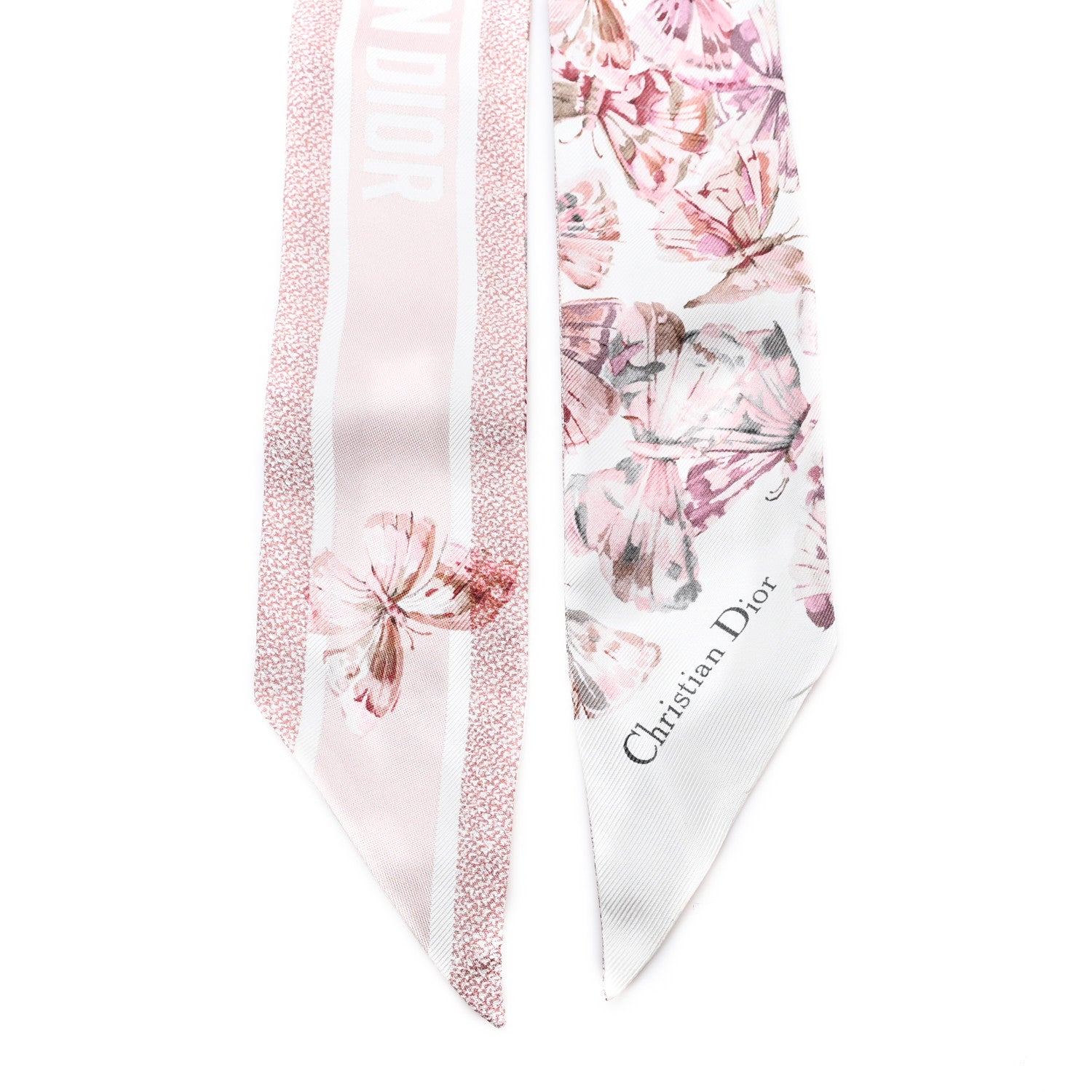 Christian Dior Silk Camo Papillon Mitzah Scarf Pink 1729939
