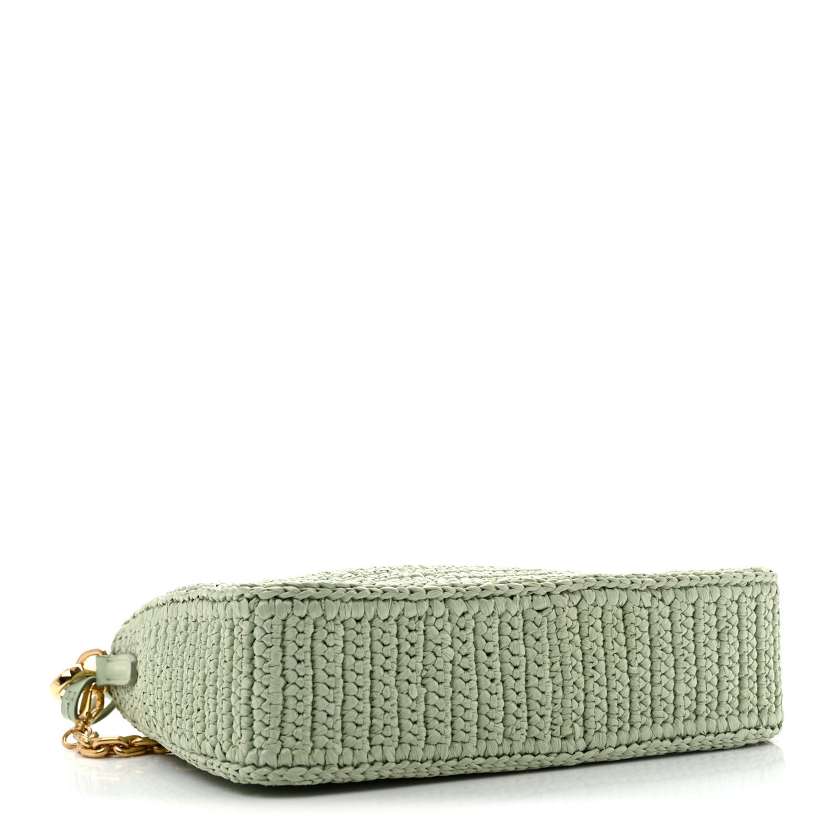 Prada Yarn Raffia Effect Crochet Re-Edition 2005 Shoulder Bag Acqua 7 of 19