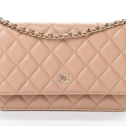 Chanel Caviar Quilted Wallet On Chain WOC Beige 8 of 11