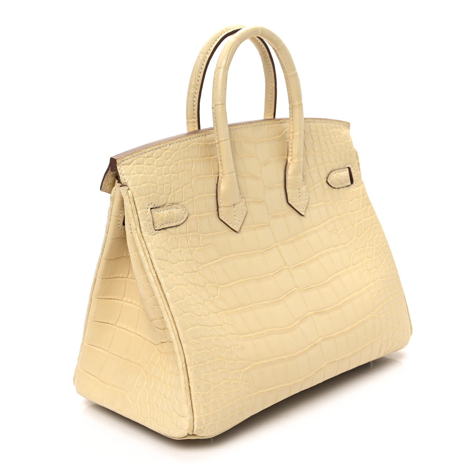 Hermes Matte Alligator Birkin 25 Vanille 3 of 11