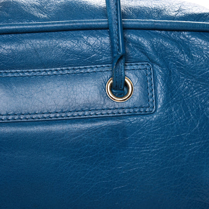 Balenciaga Agneau Medium Blanket Square Tote Bleu De Prusse 12 of 13