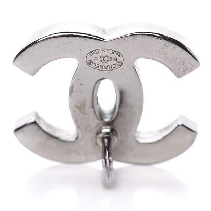 Chanel Ruthenium Crystal CC Earrings Silver Black 4 of 5