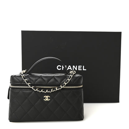 Chanel Caviar Quilted Top Handle Slim Vanity With Chain Black 11 of 11