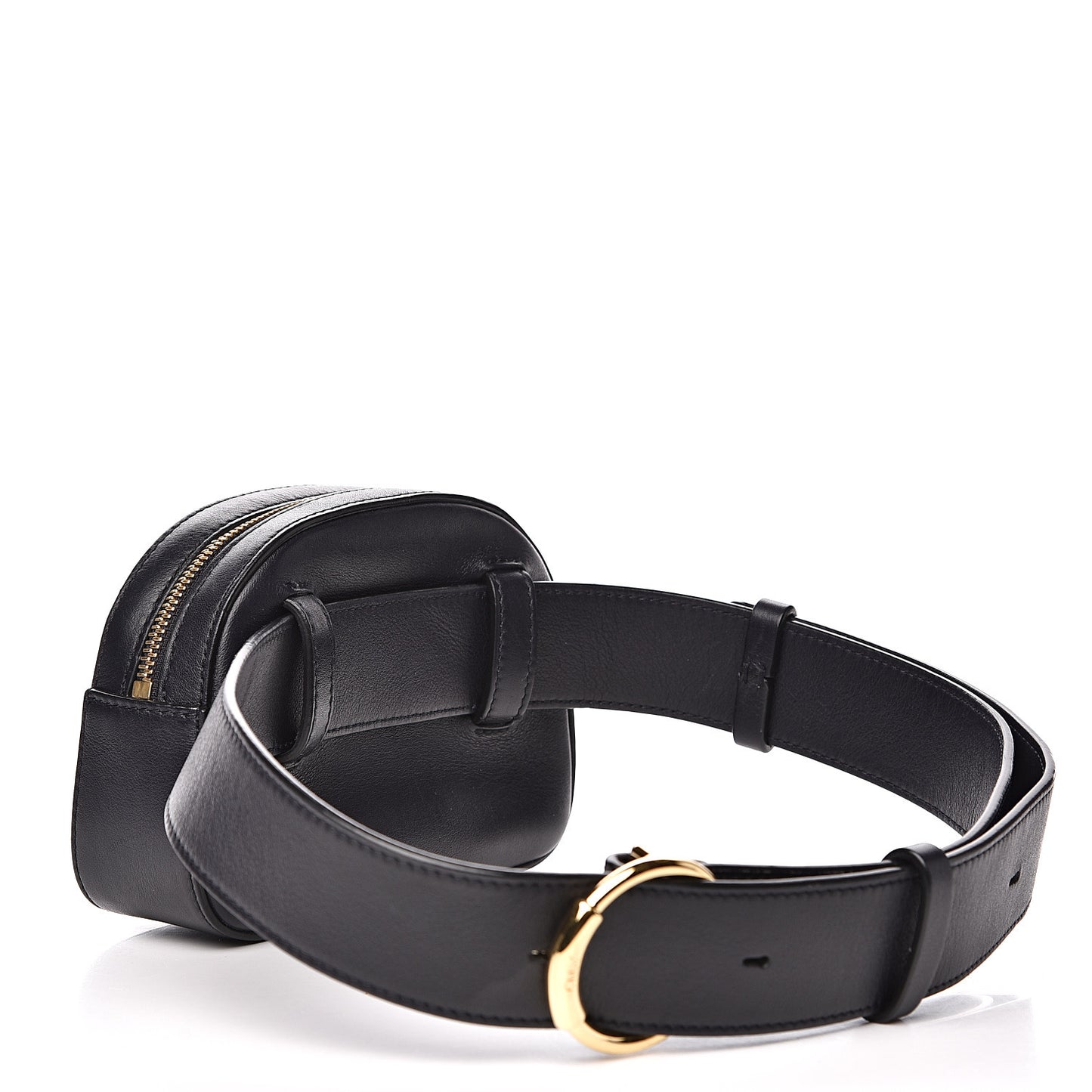 Smooth Calfskin Little Horses Embroidered Signature Belt Bag Black