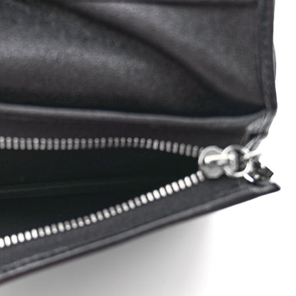 Gucci Sakai Be Green Calfskin Diagonal Stitched Blondie Card Case Wallet Black 5 of 10