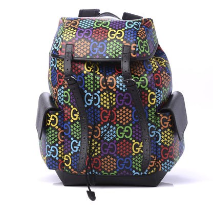 Gucci GG Supreme Monogram Psychedelic Medium Double Buckle Backpack Black Multicolor 1 of 8