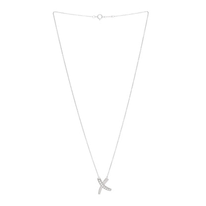 Tiffany 18K White Gold Diamond Paloma Picasso Small Signature X Pendant Necklace 3 of 5