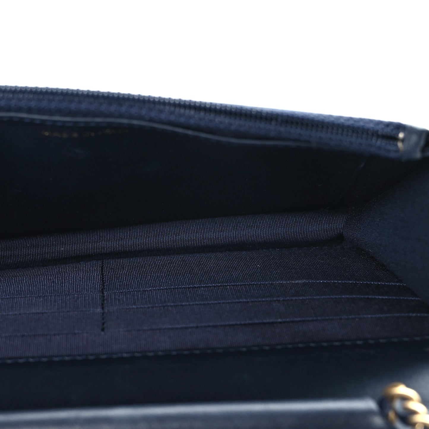 Caviar Quilted Boy Wallet On Chain WOC Navy