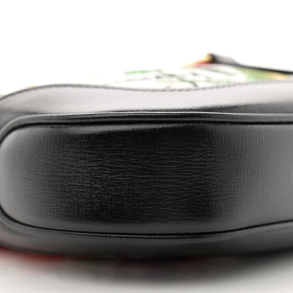 Gucci X BALENCIAGA Canvas Boarded Pluton Calfskin Flora Logo Print Small Jackie 1961 Hobo White Multicolor Black 9 of 11