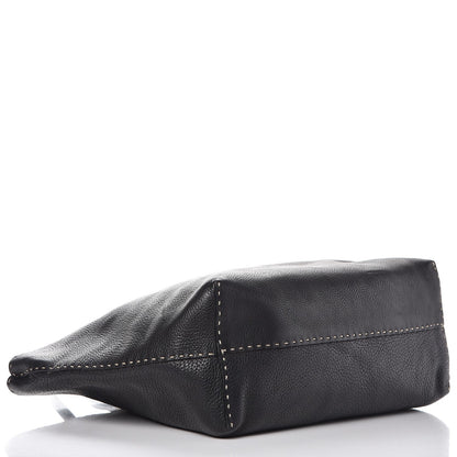 Fendi Calfskin Romano Selleria Roll Tote Black 4 of 20