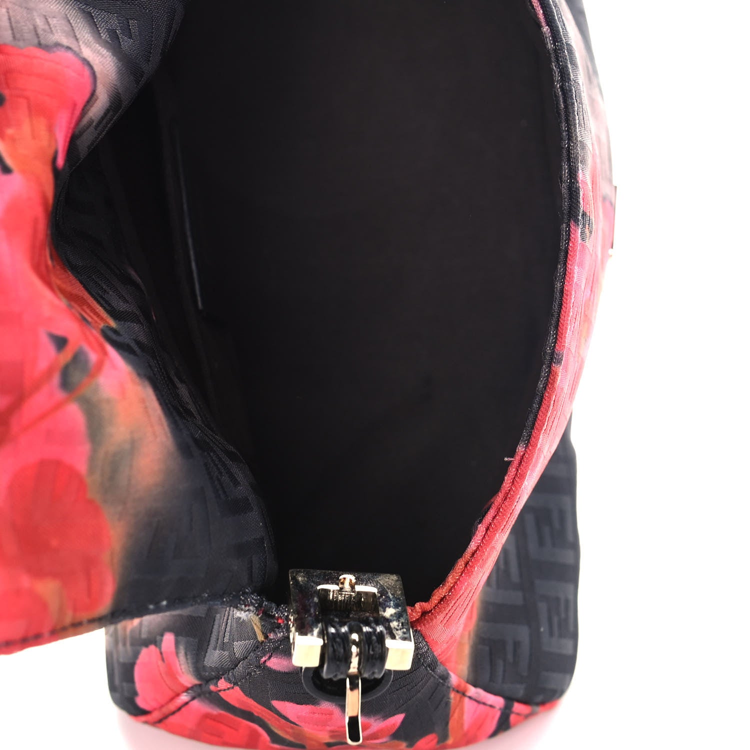 Fendi Zucchino Vitello Floral Mini Forever Mama Baguette Black Multicolor 7 of 12