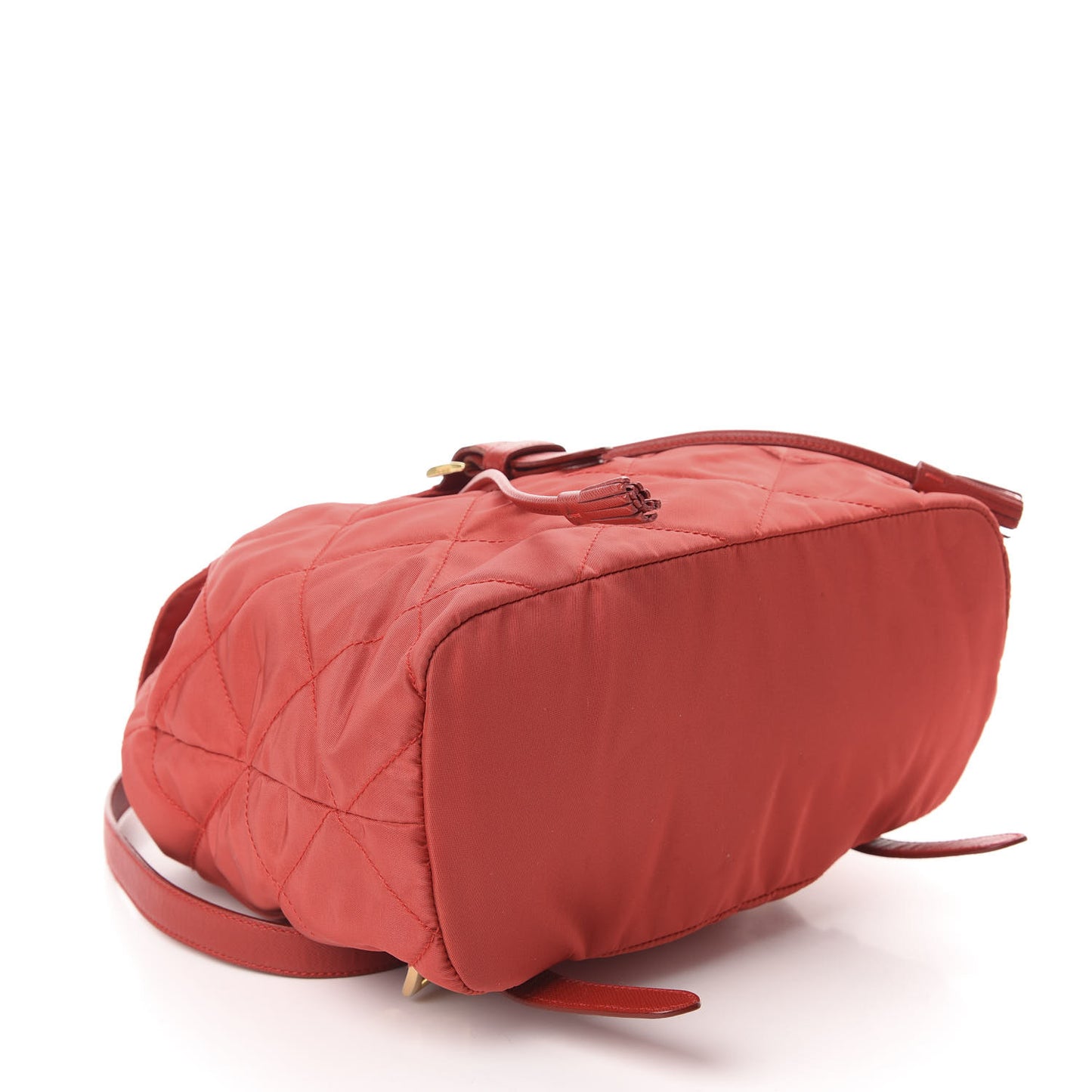 Tessuto Nylon Vela Quilted Cinch Backpack Red