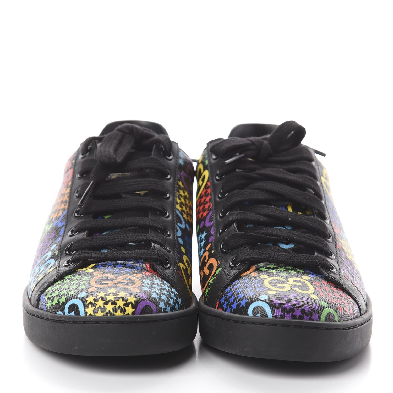 Gucci GG Supreme Monogram Psychedelic Mens Ace Sneakers 8 Black Multicolor 2 of 7