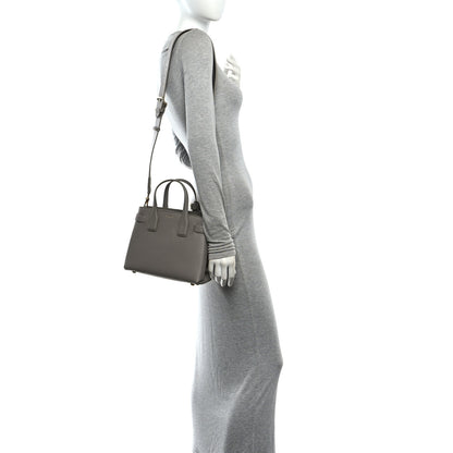 Burberry Grainy Calfskin House Check Small Banner Tote Taupe Brown 2 of 11