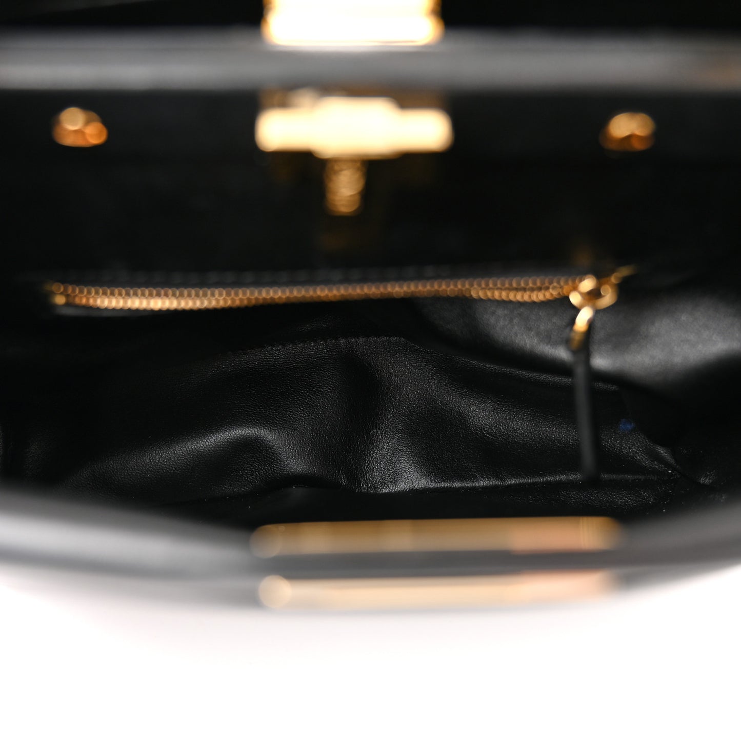 Nappa Stacked Bar Mini Peekaboo Iconic Satchel Black
