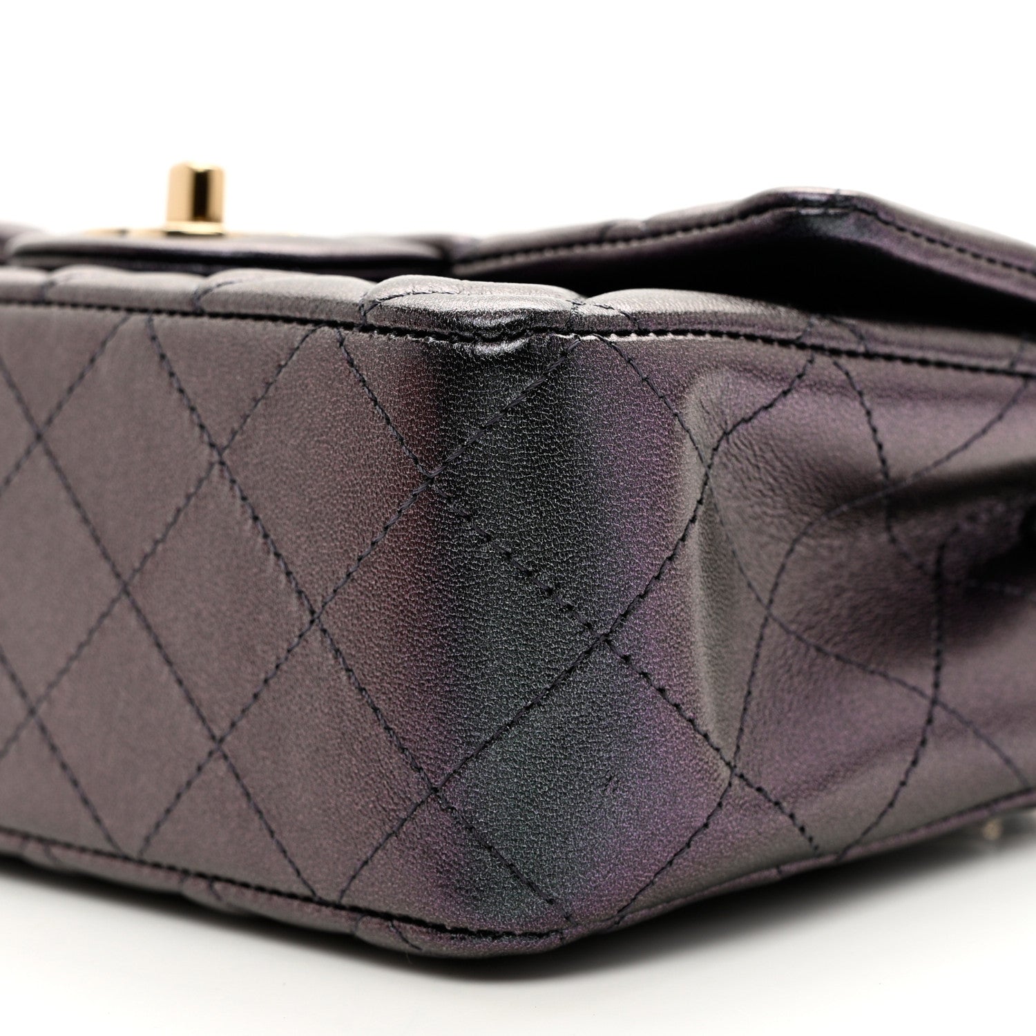 Chanel Iridescent Lambskin Quilted Mini Rectangular Flap Black 9 of 9
