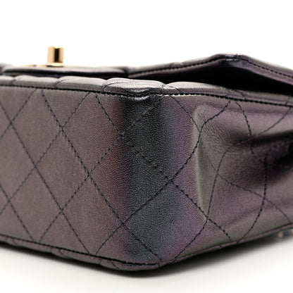 Chanel Iridescent Lambskin Quilted Mini Rectangular Flap Black 9 of 9